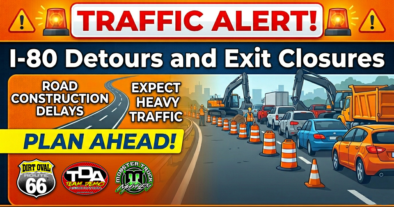 road closures around route 66 raceway